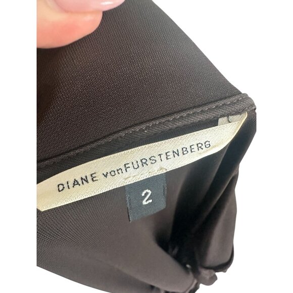 DIANE VON FURSTENBERG DVF Brown Signature Wrap Dress Size 2 - Picture 8 of 8